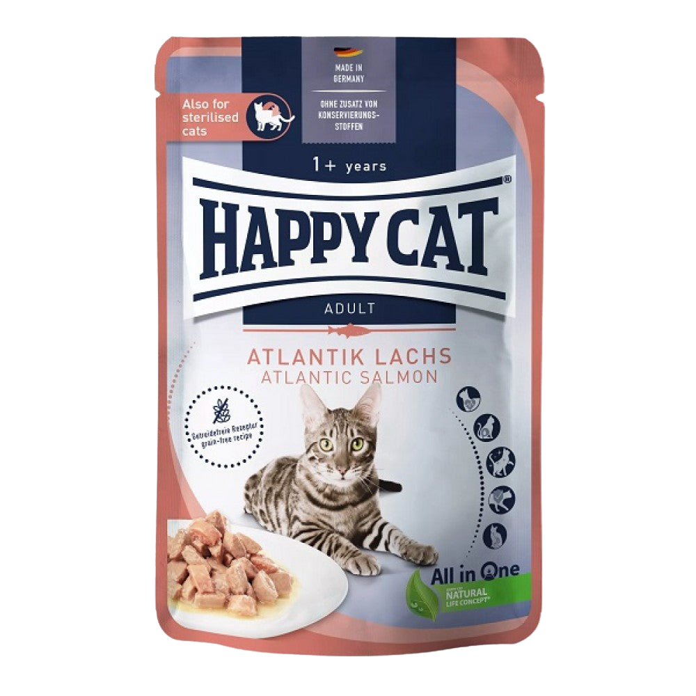 HAPPY CAT Wet Cat Food Sterilised With Salmon 85g.