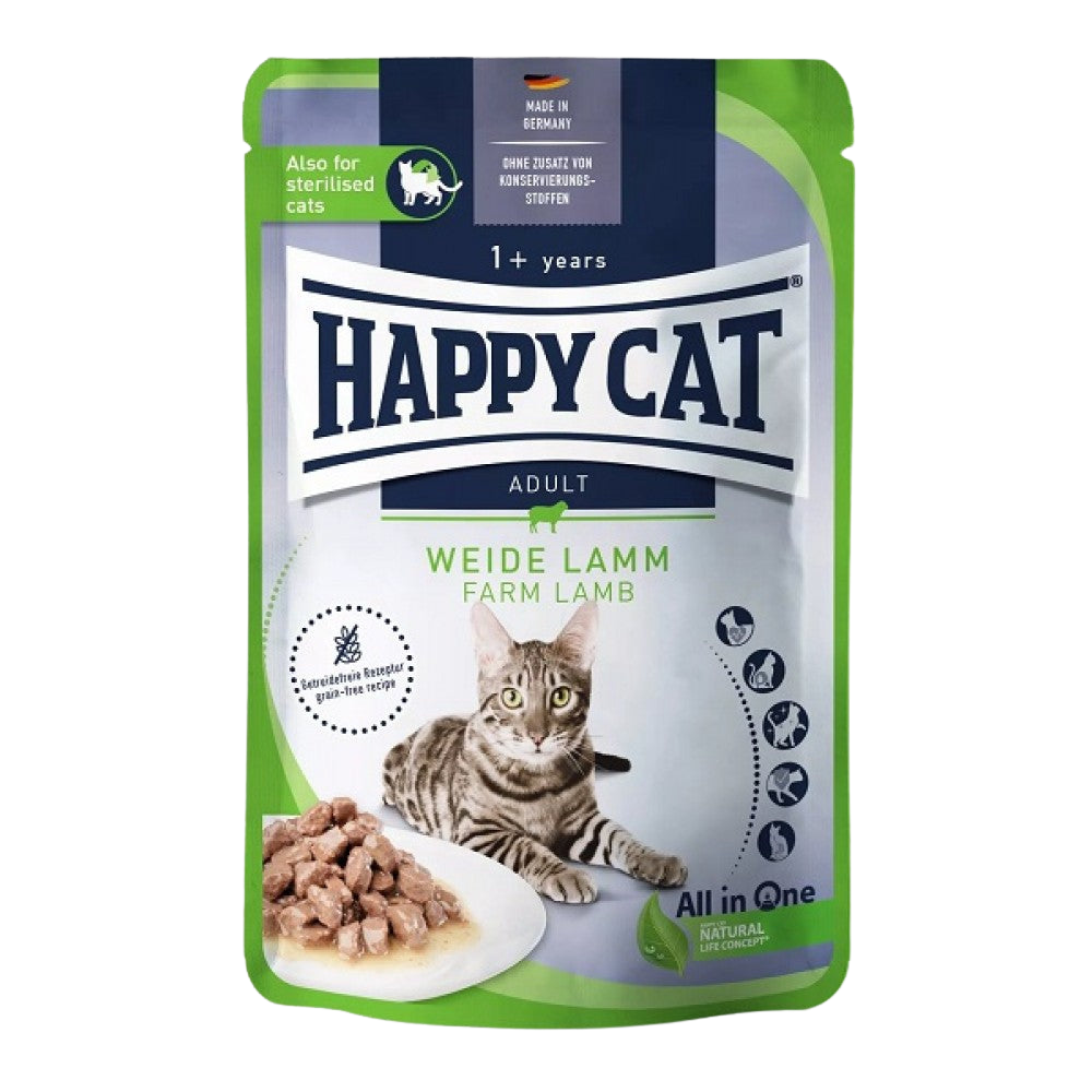 HAPPY CAT Wet Cat Food Sterilised Lamb 85g.
