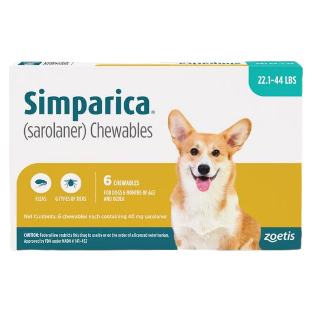 Simparica (Sarolaner) 40mg for Dogs 10–20kg – 1 Chewable Tablet