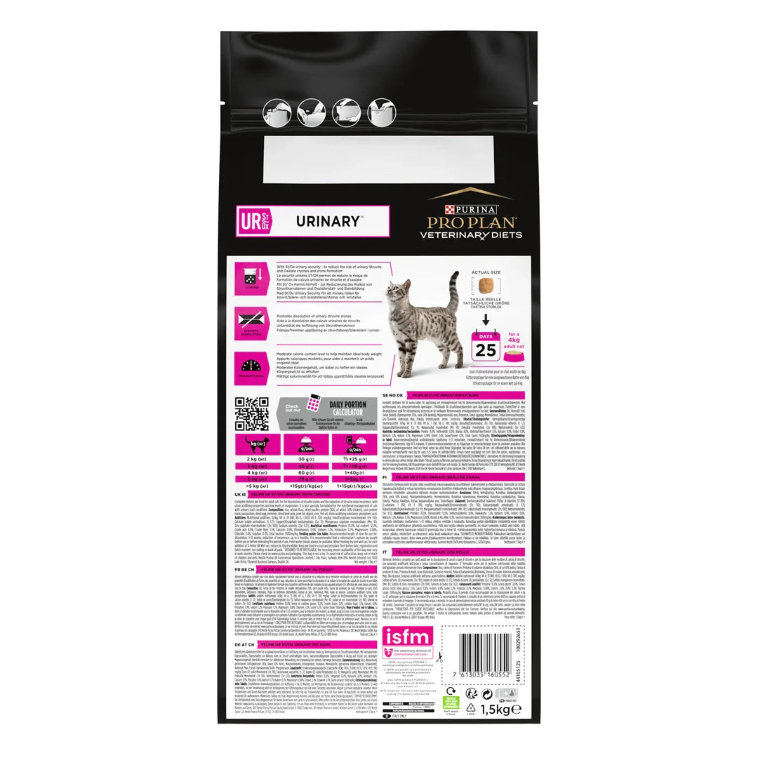 Pro Plan Veterinary Diets Urinary UR Dry Cat Food with Chicken 1.5 kg.