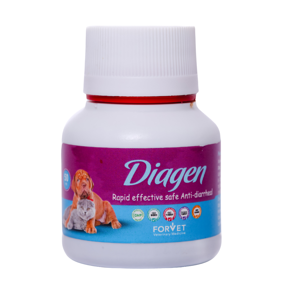 Diagen bottle for pets with a white background