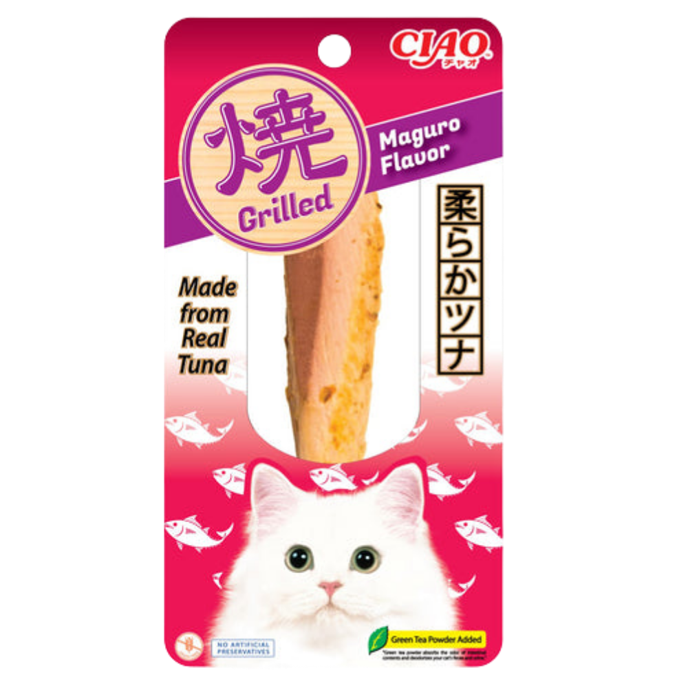 Cat treat package with Ciao branding and a cat illustration on a white background