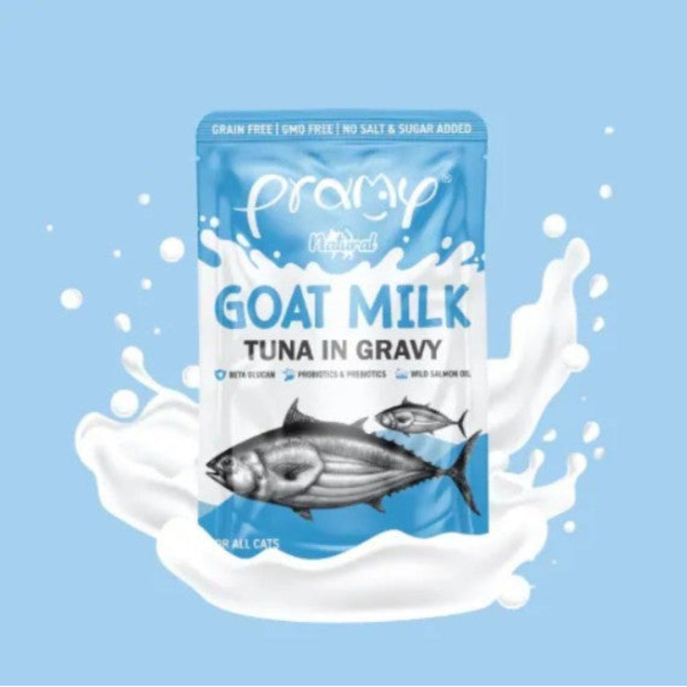 Pramy for Cat Goat Milk Tuna in Gravy 60g Petfast.shop Pramy Cat Exclusive Kitten Milk Skin & Coat Care Wet Food petfast.shop EgyptDefault Title 180.00