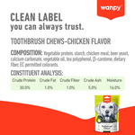Wanpy Treat For Adult Dog Toothbrush Chews Chicken 100 g
