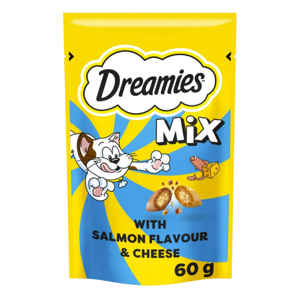 Dreamies Mix Cat Treats salmon and Cheese 60g.