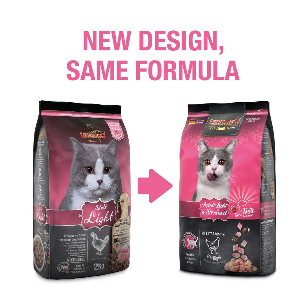 Buy 1 + 1 FREE Leonardo Dry Food For Adult Cats Light and Sterilised With Poultry 1.8 Kg Petfast.shop Leonardo Bundles Cat Dry Food Exclude Food petfast.shop EgyptDefault Title 1320.00