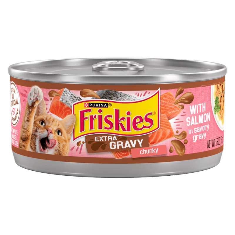 Friskies Extra Gravy Wet Cat Food Chunky with Salmon in Savory Gravy 156g