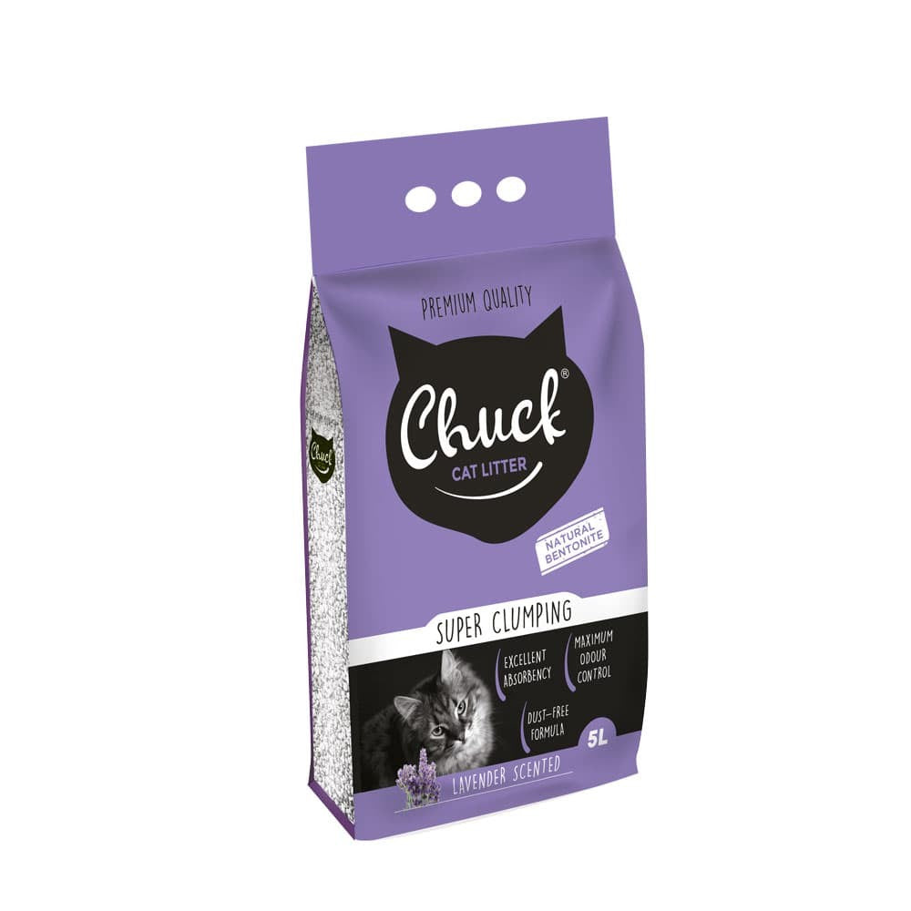 CHUCK CAT LITTER SUPER CLUMPING LAVENDER 5 L.