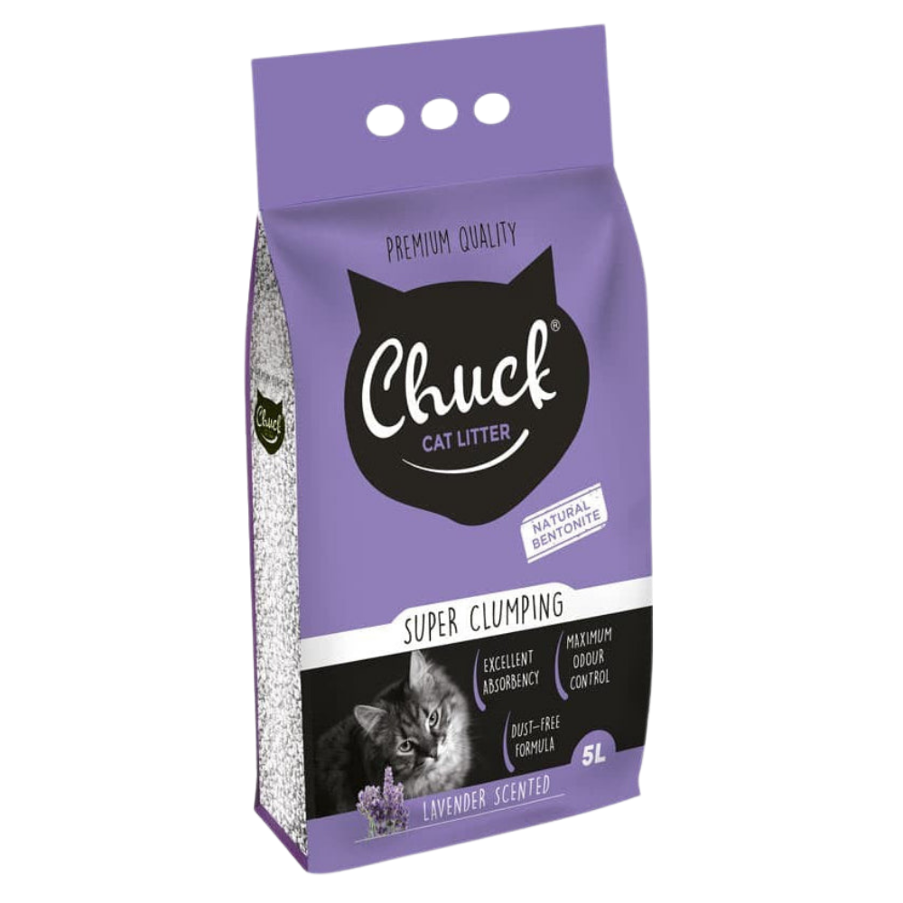 CHUCK CAT LITTER SUPER CLUMPING LAVENDER 5 L.