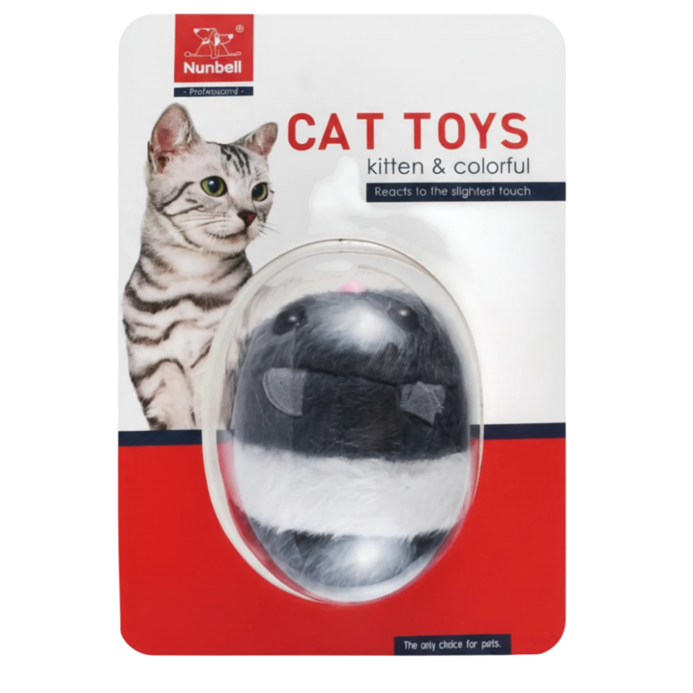 Cat toy packaging with a cat on a white background
