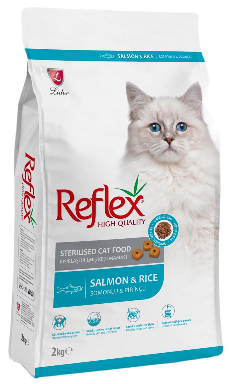 Reflex Adult Cat with Salmon Sterilised & Rice 2kg