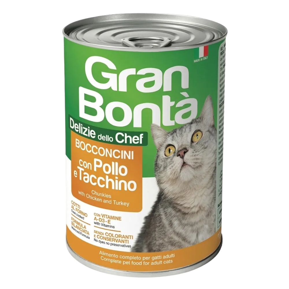 Gran Bontà Adult Cat Chunkies with Chicken & Turkey 400g