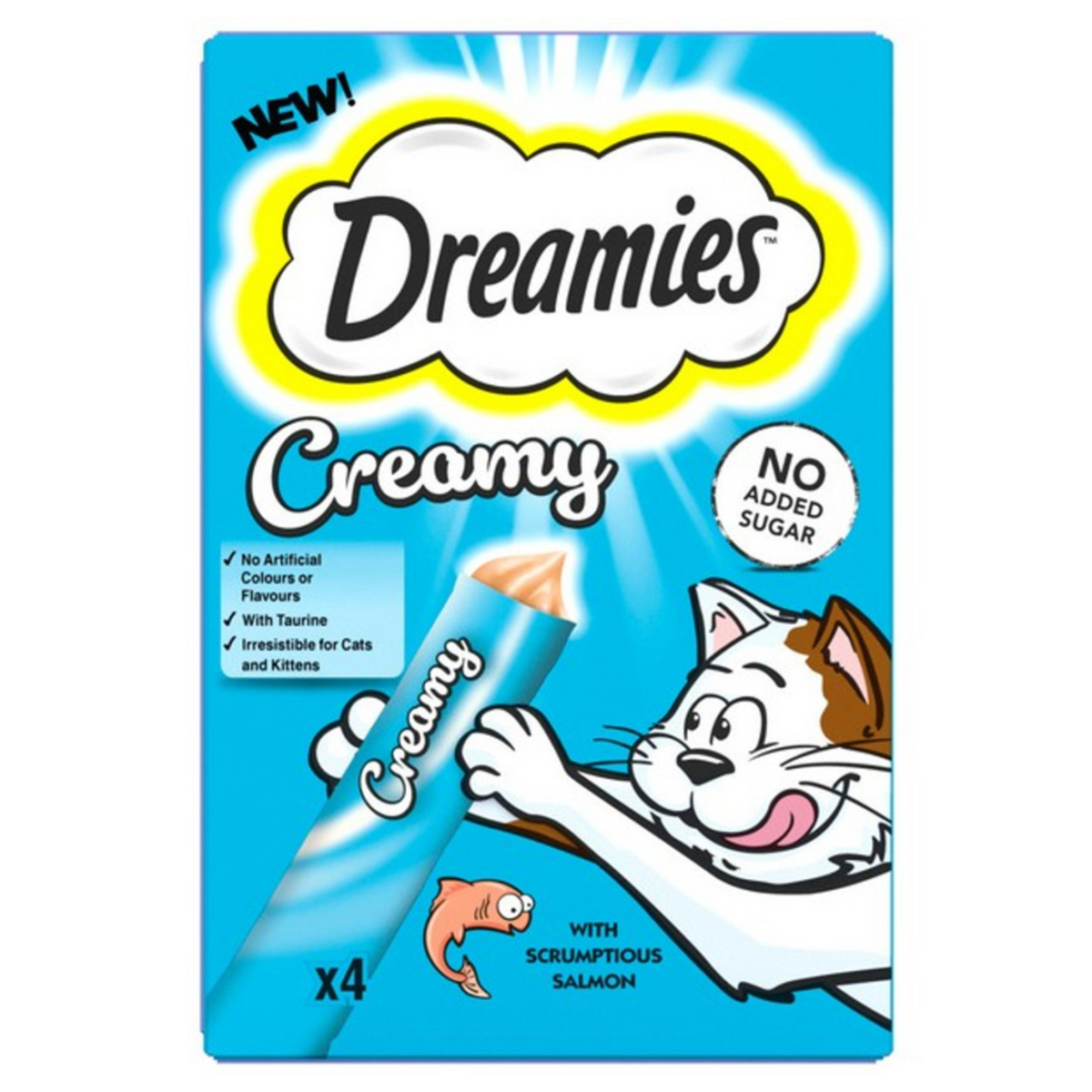 Dreamies Creamy Treat for Adult Cat Salmon 4Pcs