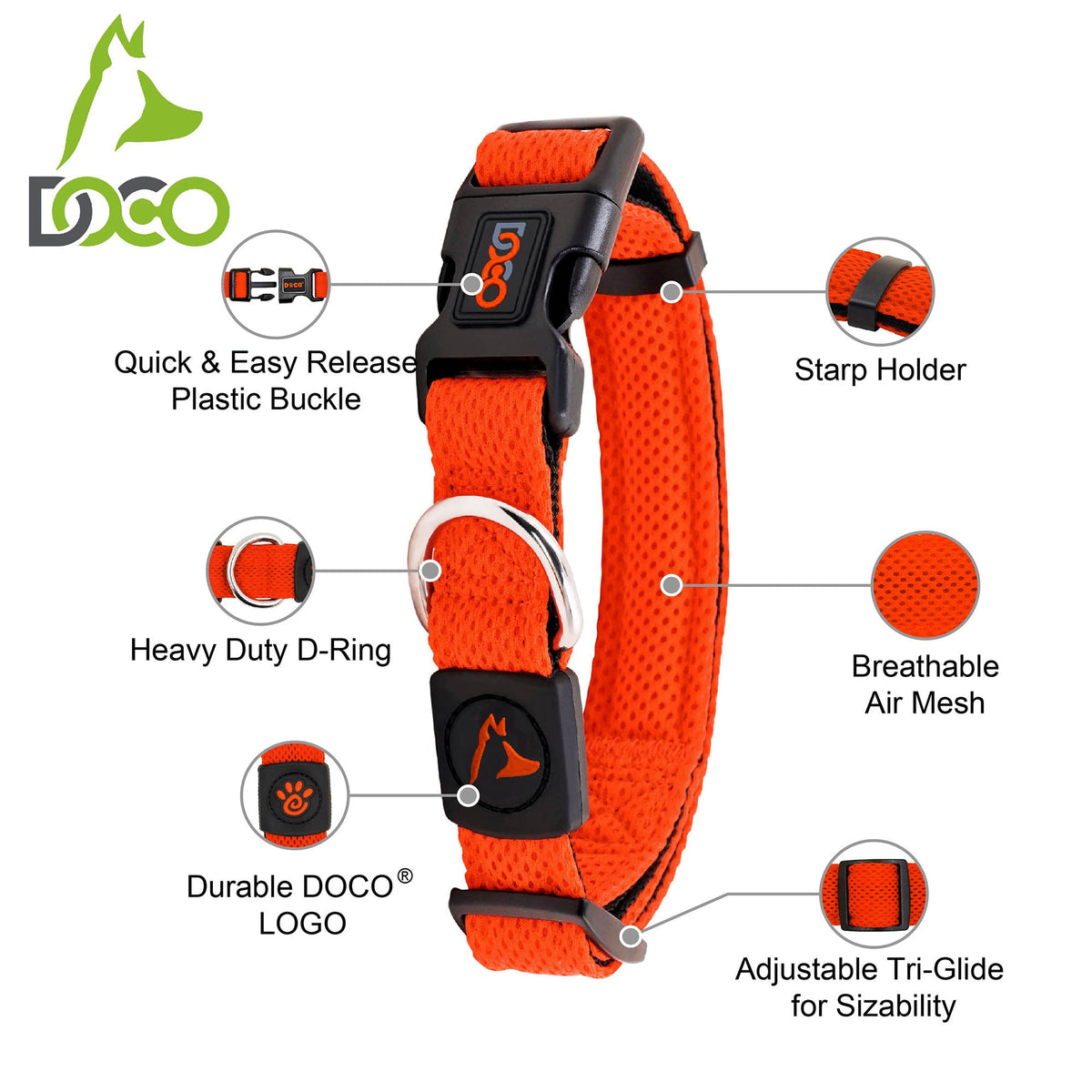DOCO® Puffy Mesh Dog Collar.