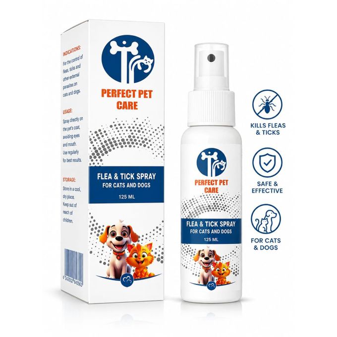 Perfect Pet Care Flea & Ticks Spray For Cats & Dogs 125 Ml