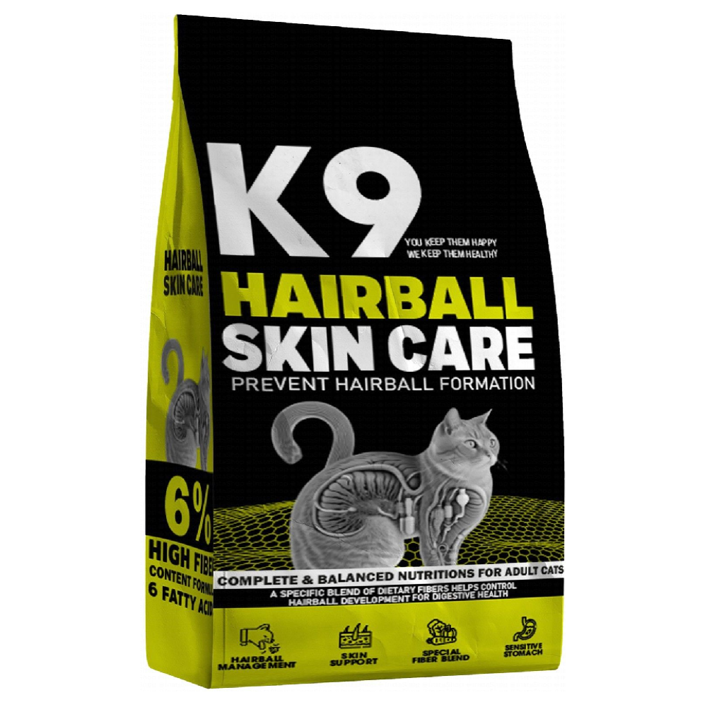 K9 Anti-Hairball Dry Food for Adult Cats.