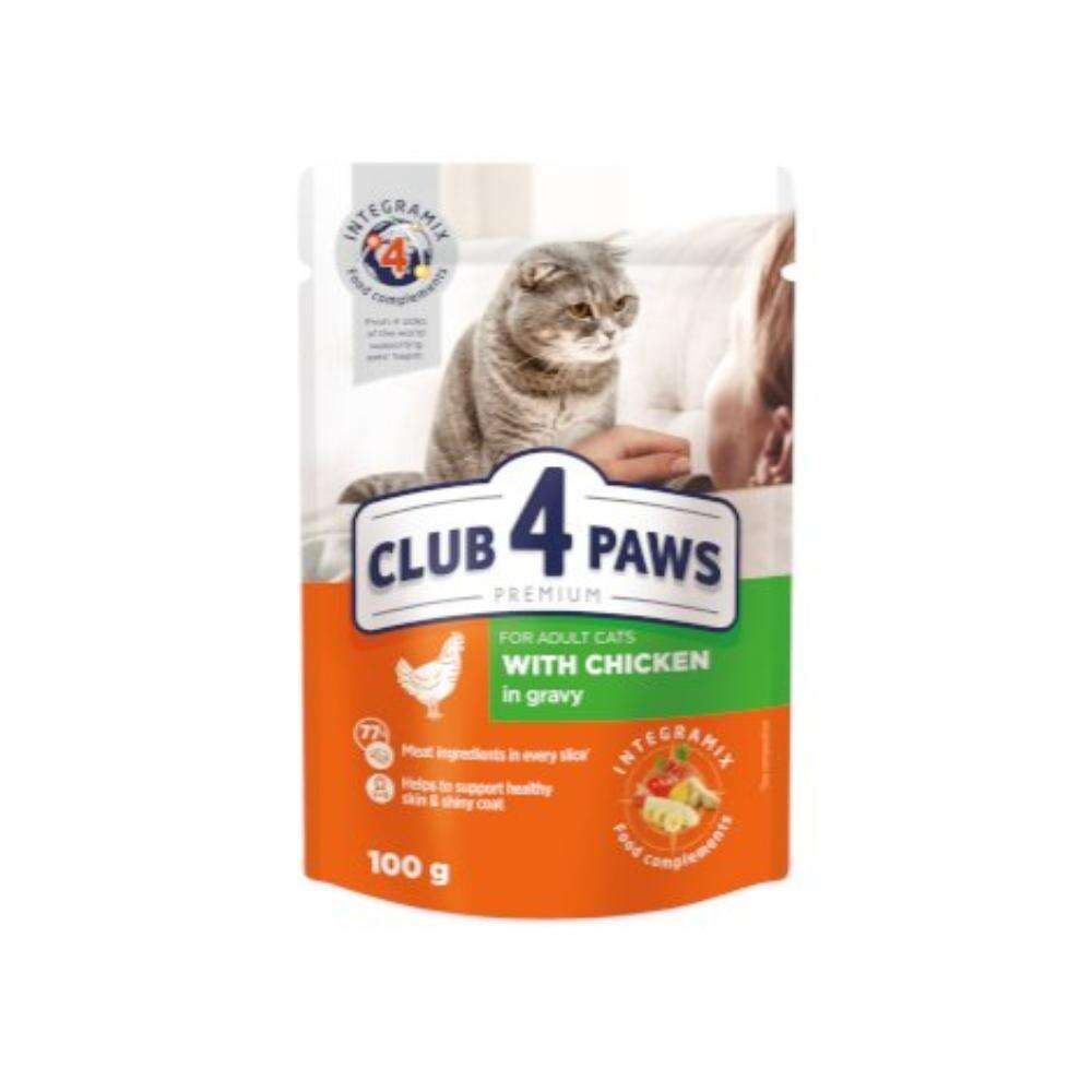 Club 4 Paws Pouch with Chicken in Gravy for Adult Cats 100 gr.