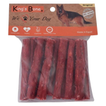 Packaged dog treats with King's Bone branding on a white background