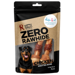 Rich Zero Rawhide Chicken Knotted Bone Large Bone with Wrapped Chicken 2pes