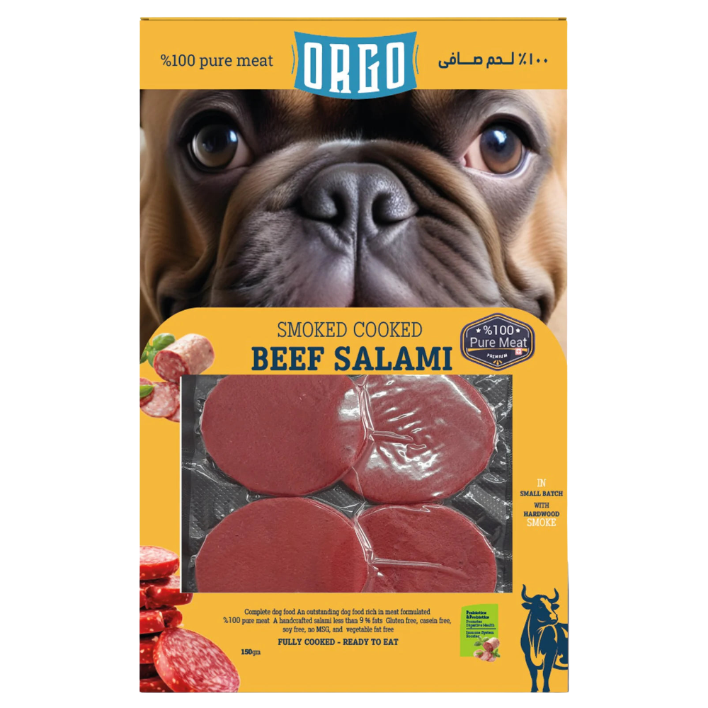orgo smoked cooked beef salami 150g.