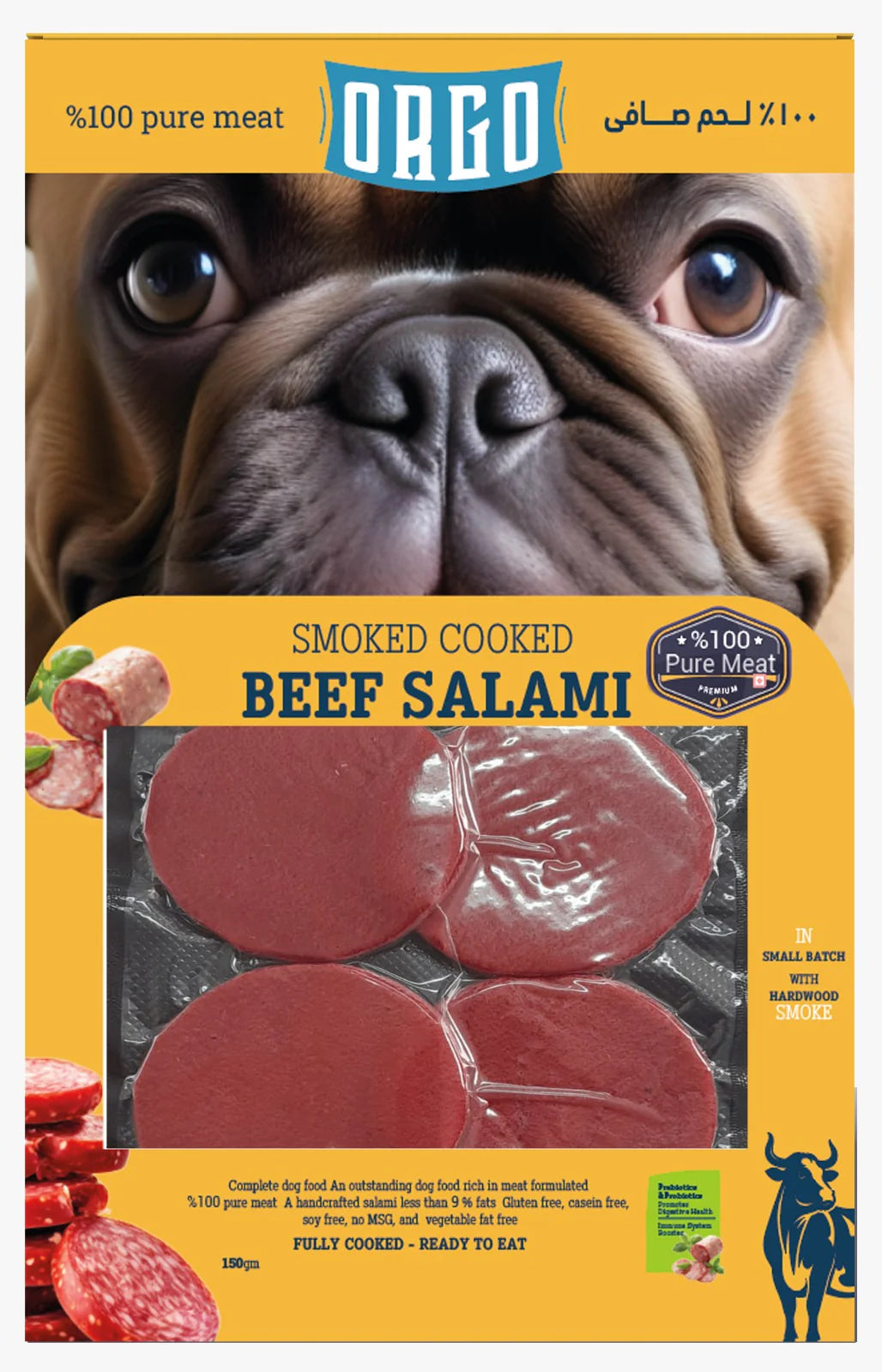 orgo smoked cooked beef salami 150g.