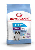 Royal Canin Giant Puppy dog food package on a white background