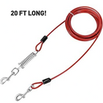 20 Ft Tie Out Cable Heavy Duty Outdoor Leash for Dogs Up to 120 LBS
