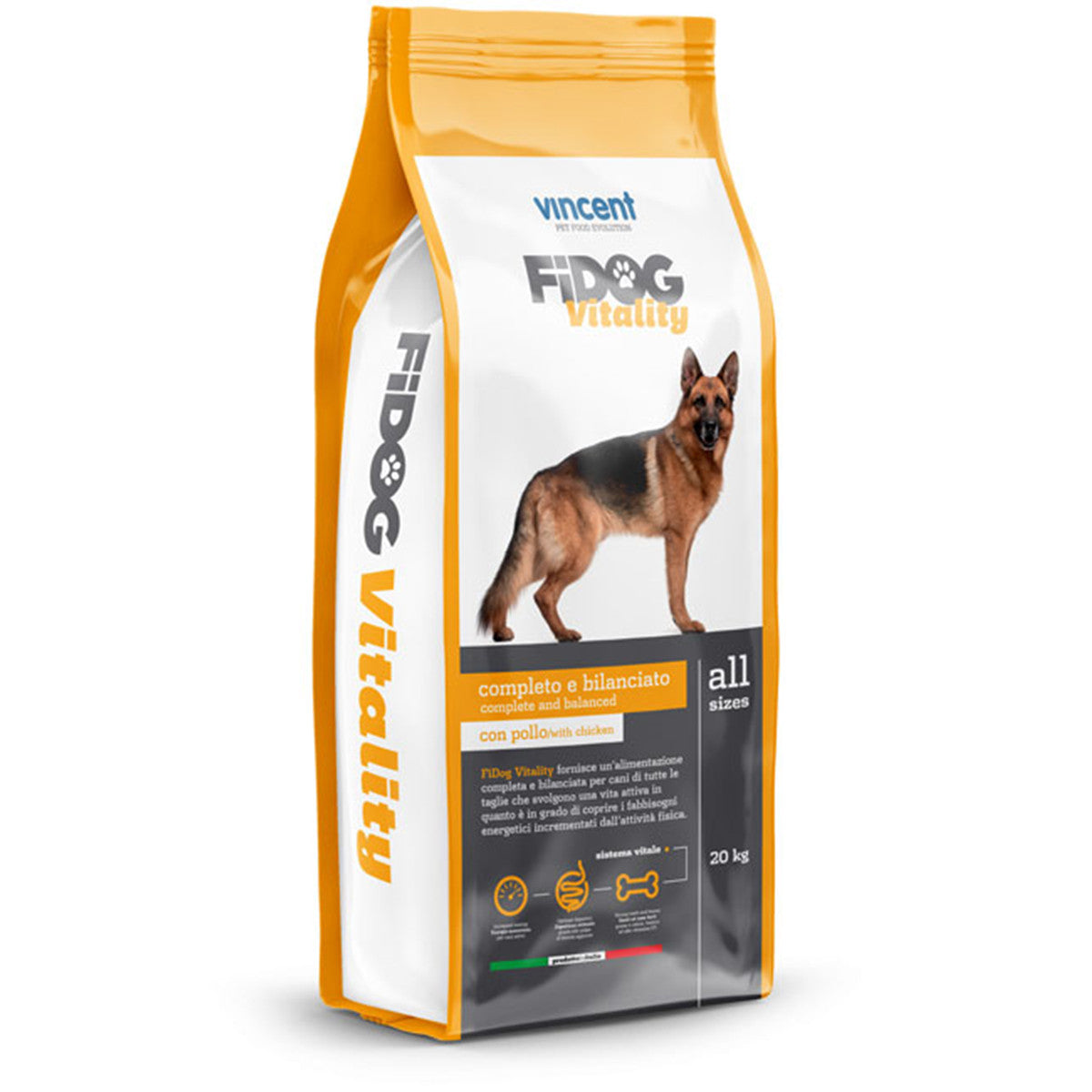 Vincent FiDog Vitality For Adult Dogs with chicken 20 KG.