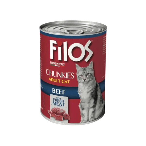 Filos Adult Cat Chunks with Beef 405g