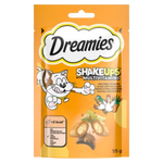 Dreamies Shake Ups with Multivitamins cat treat package on a white background