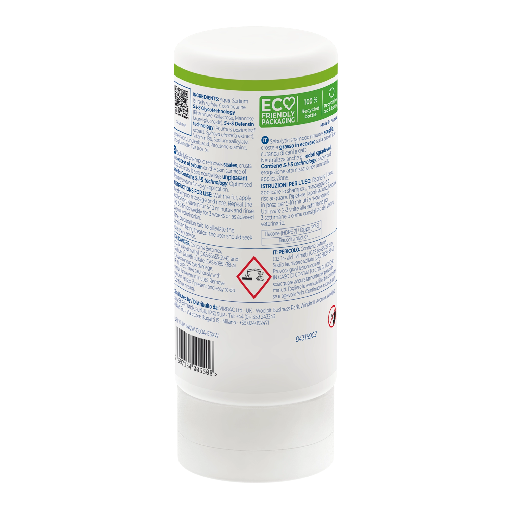 White cylindrical container with a label on a white background