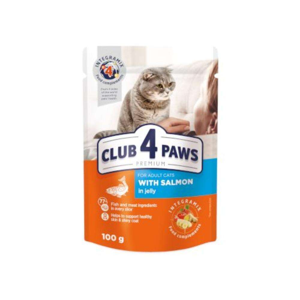 Club 4 Paws Pouch with Salmon in Jelly for Adult Cats 100 gr.