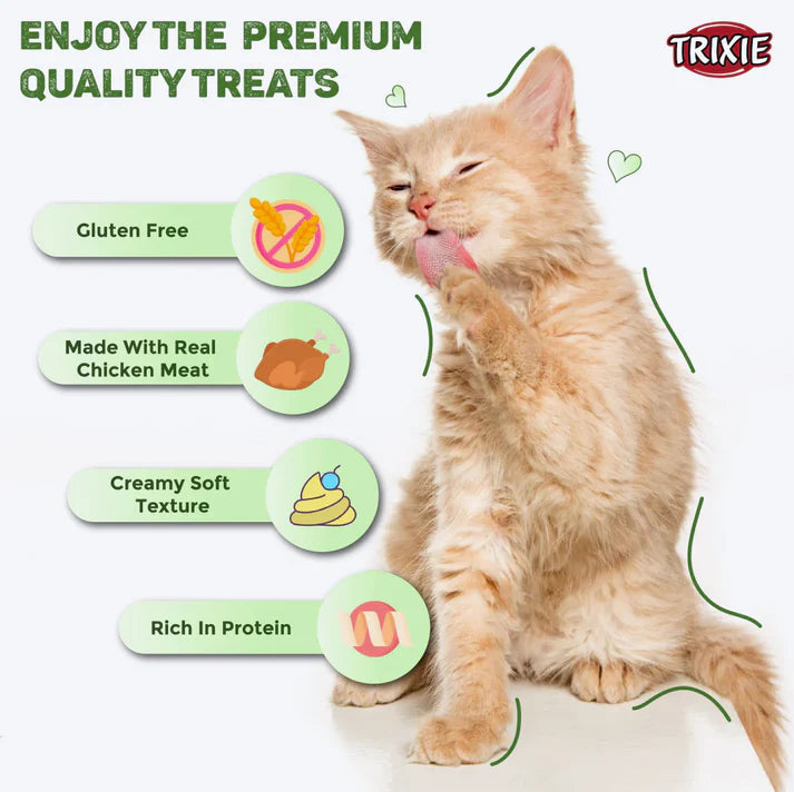 Trixie Creamy Snack Chicken Treat For Cat - 5*14 g