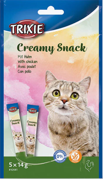Trixie Creamy Snack Chicken Treat For Cat - 5*14 g