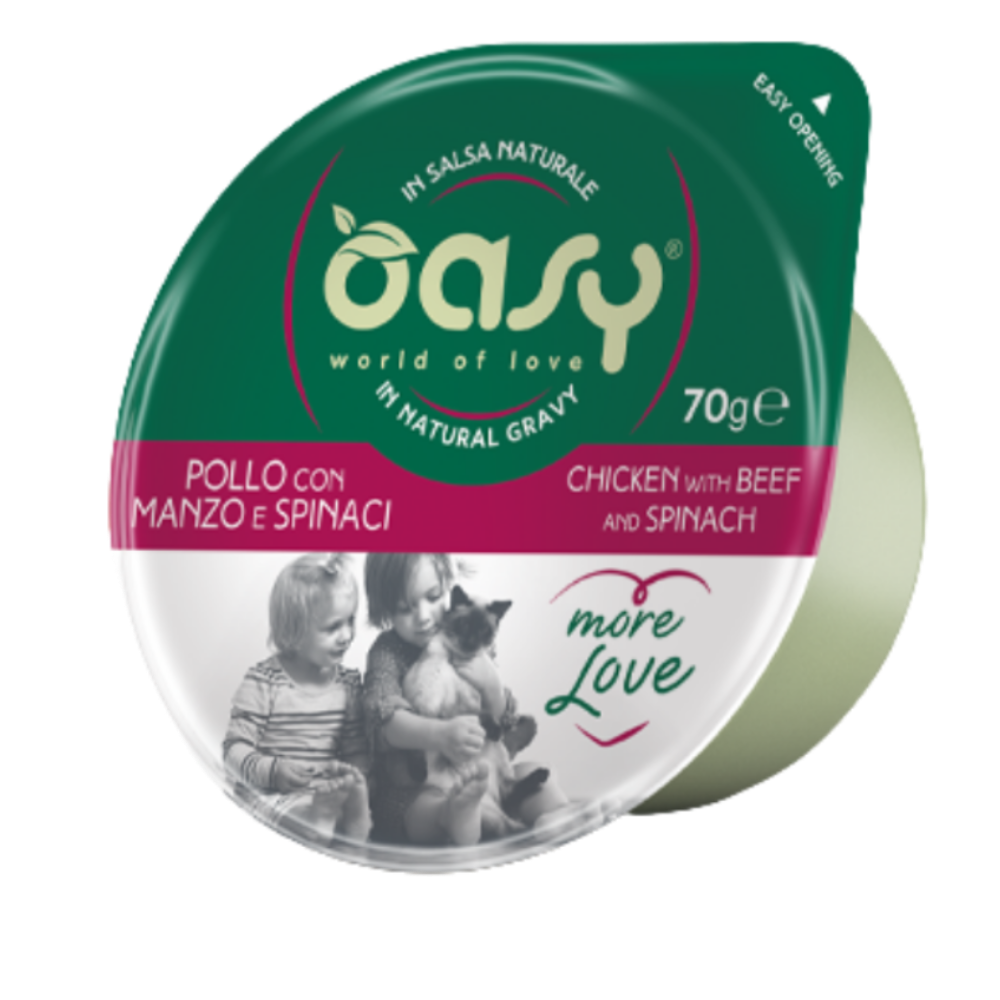 Oasy Wet Cat Food More Love Cup Chicken with Beef & Spinach 70g Petfast.shop Oasy Cat Food Wet Food petfast.shop Egypt POA5995S Default Title 165.00