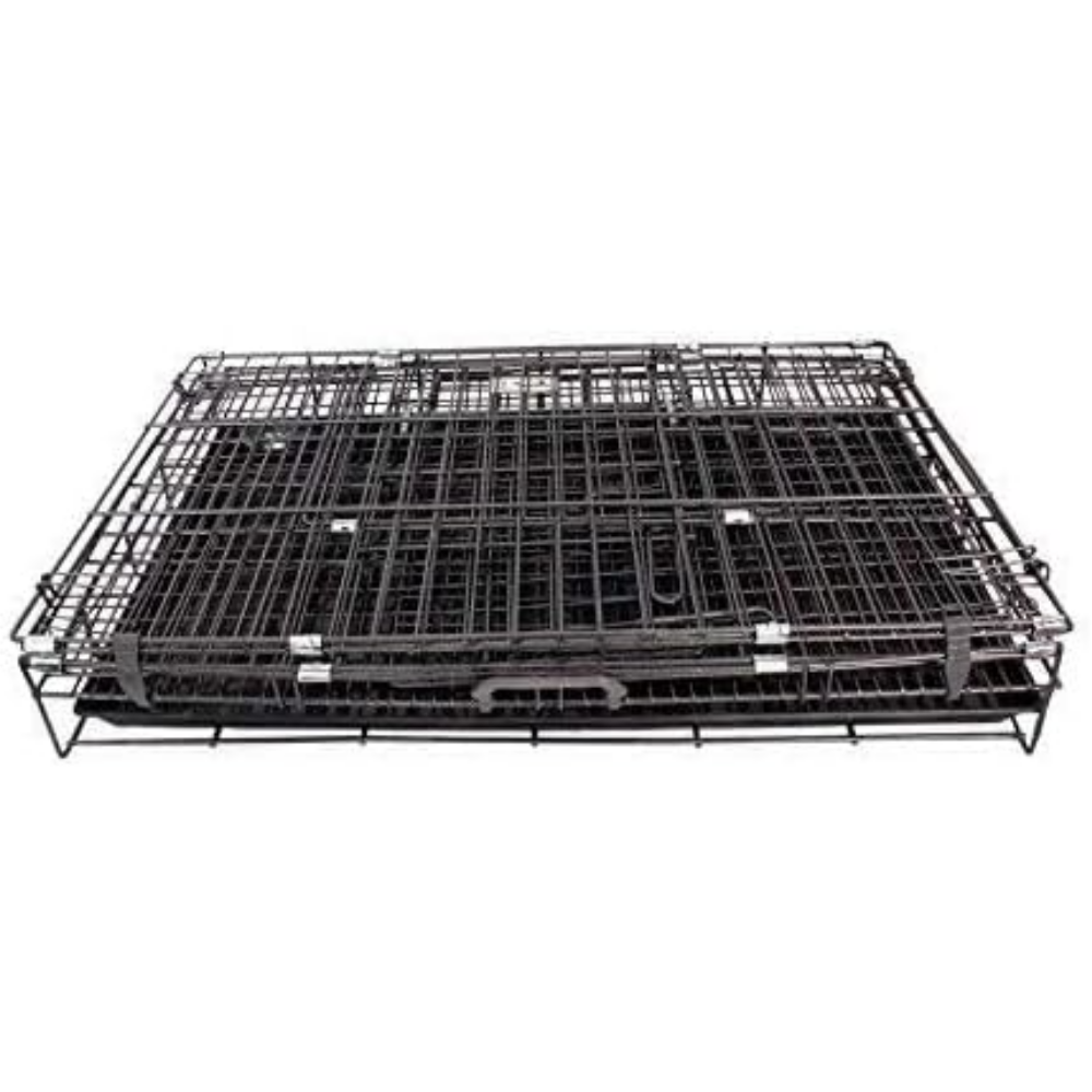 Black wire cooling rack on a white background