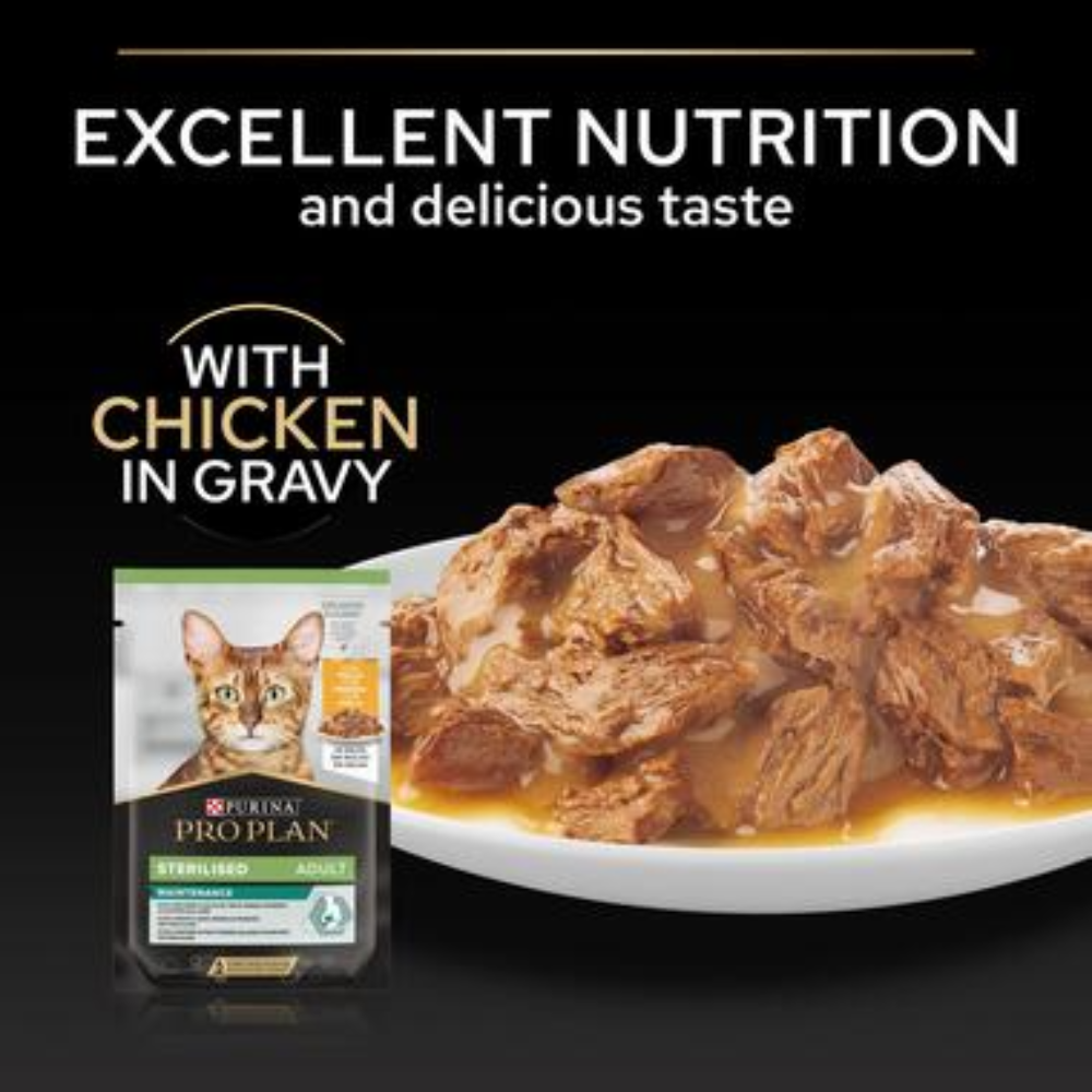 Package Pro Plan Nutrisavour Sterilised Chicken In Gravy (10*85g) Petfast.shop Pro Plan Cat Food Wet Food petfast.shop Egypt PPA5992S Default Title 1125.00