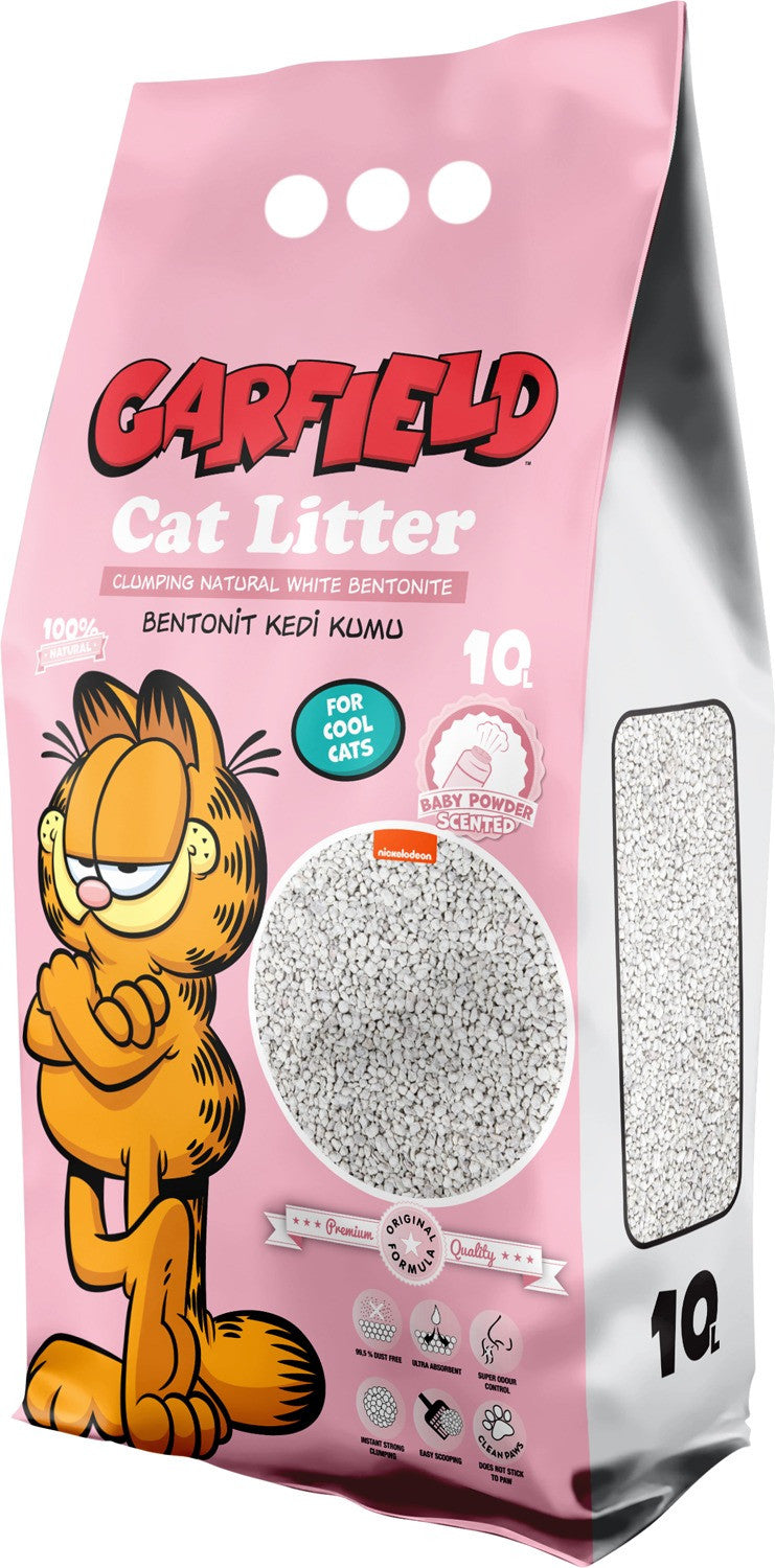 Garfield Clumping Cat Litter baby powder 10l.