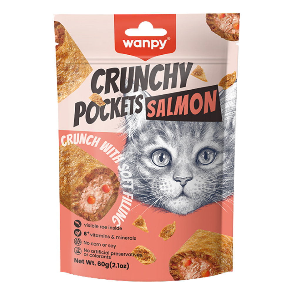 Wanpy Biscuits Crunchy Pocket Salmon & Roe Recipe 60 g