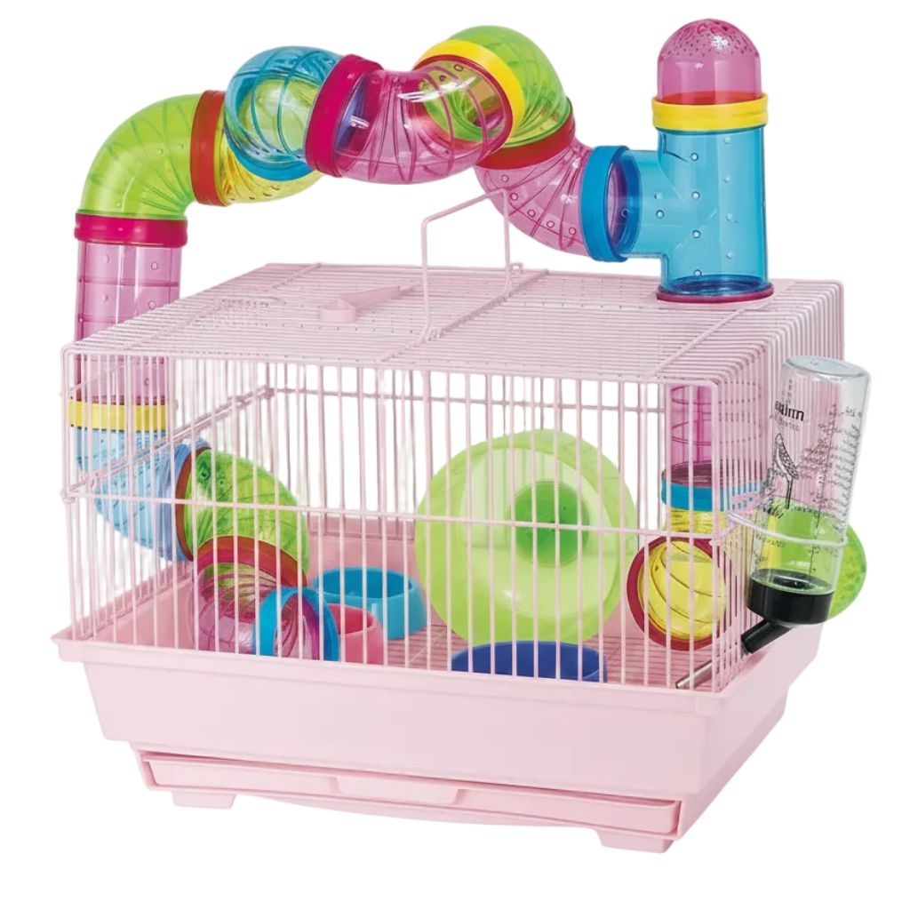 Hamster Cage Rectangular with Funky Tubes