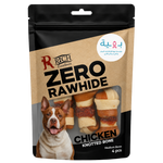 Rich Zero Rawhide Chicken Knotted Bone Medium Bone with Wrapped Chicken 4pes