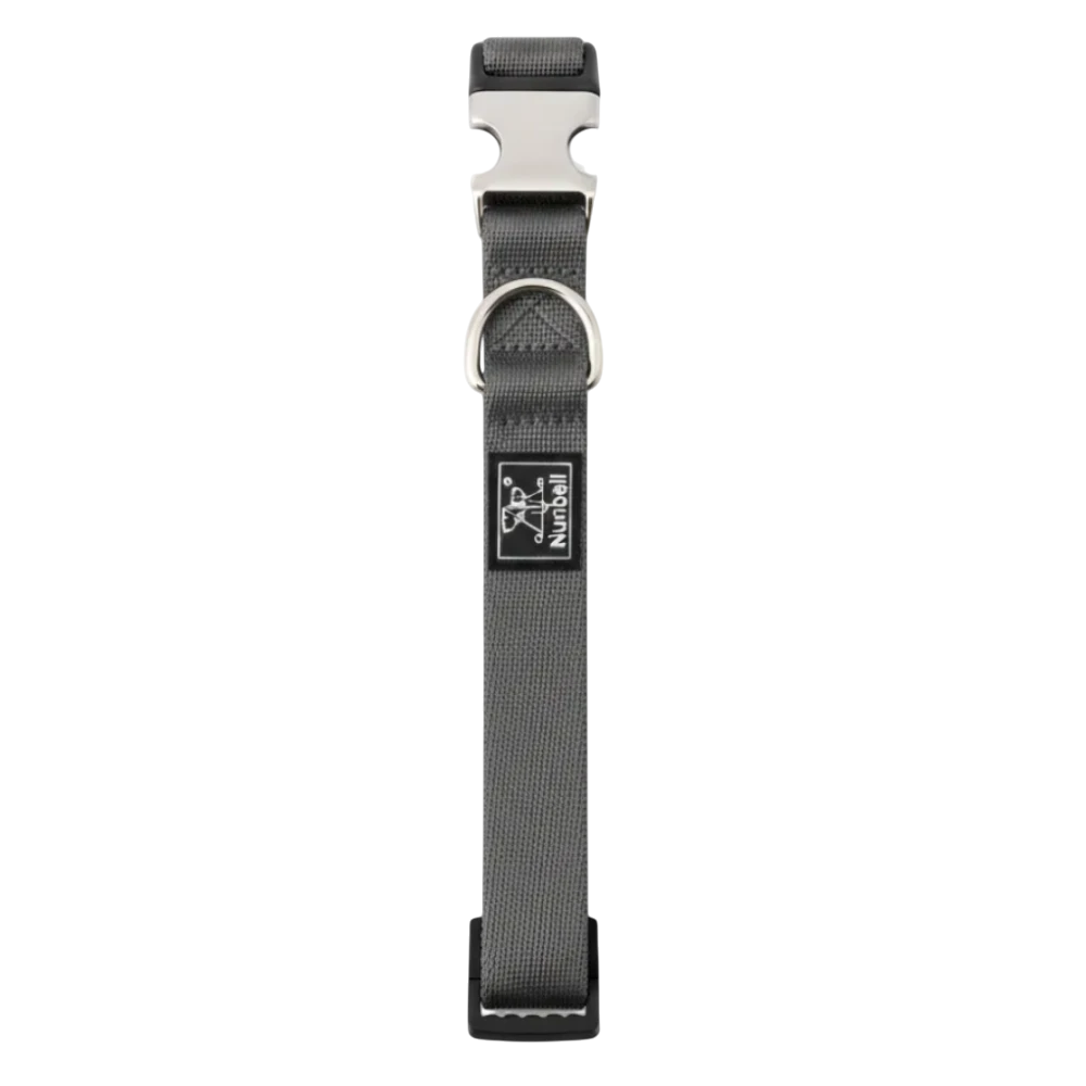 Dog collar with a brand logo on a white background
