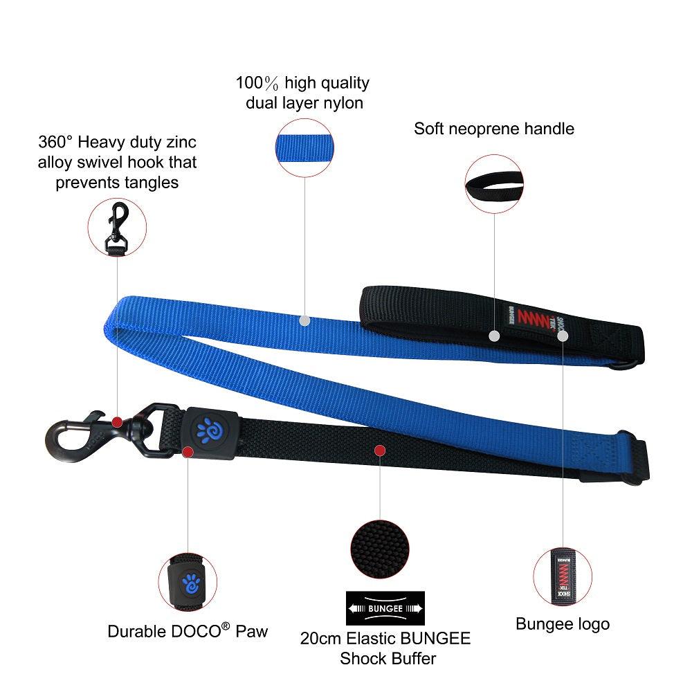 DOCO® 4ft Shock Absorbing BUNGEE Nylon Dog Leash.