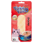 Toro Toro cat food package with a stick of cat treat on a red background