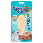 Tororo Toro cat food package with a chicken strip on a white background