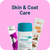 Pet care products for skin and coat care on a pink background