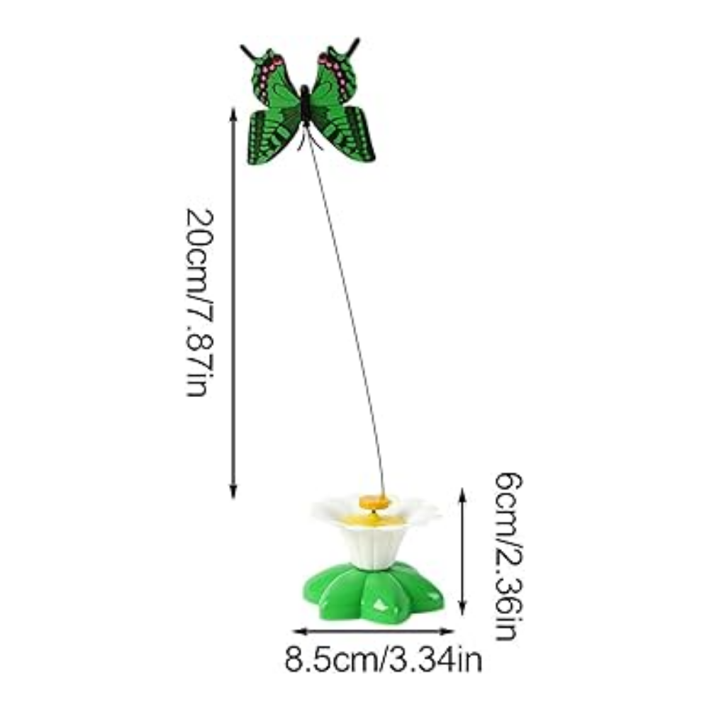 Green butterfly kite with dimensions on a white background