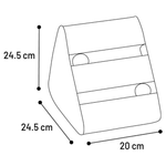 Diagram of a wedge-shaped object with dimensions labeled