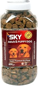 sky dry food adult /puppy dog 650gm.