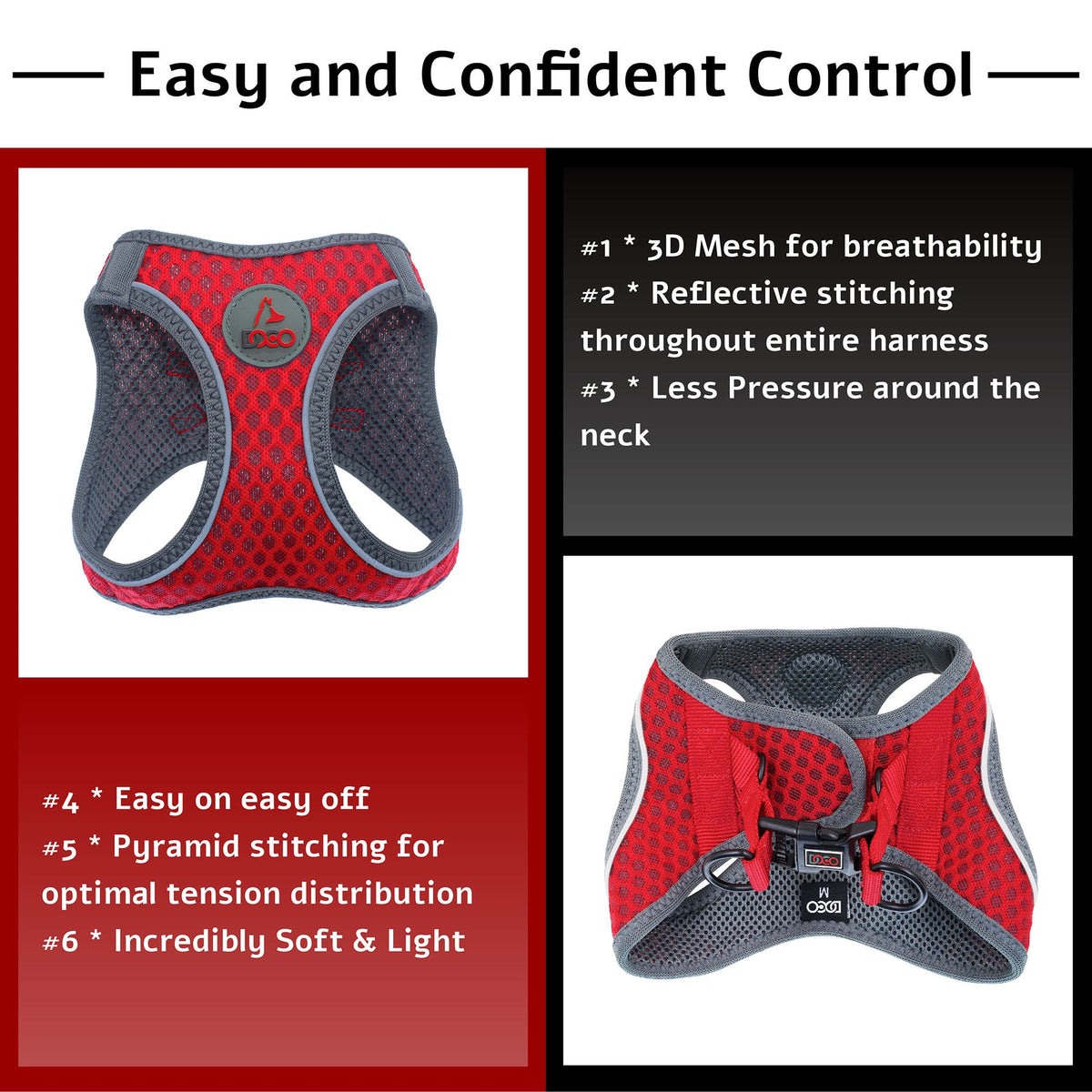 DOCO® Athletica Net mesh QUICK FIT Dog Harness.